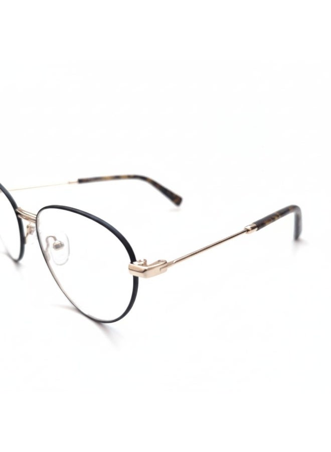 Women’s Round Eyeglasses - Matte Grey & Gold Frame with Grey Havana Temples - Lightweight Optical Glasses - Image 4